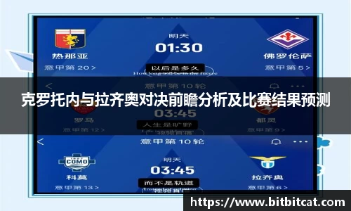 克罗托内与拉齐奥对决前瞻分析及比赛结果预测